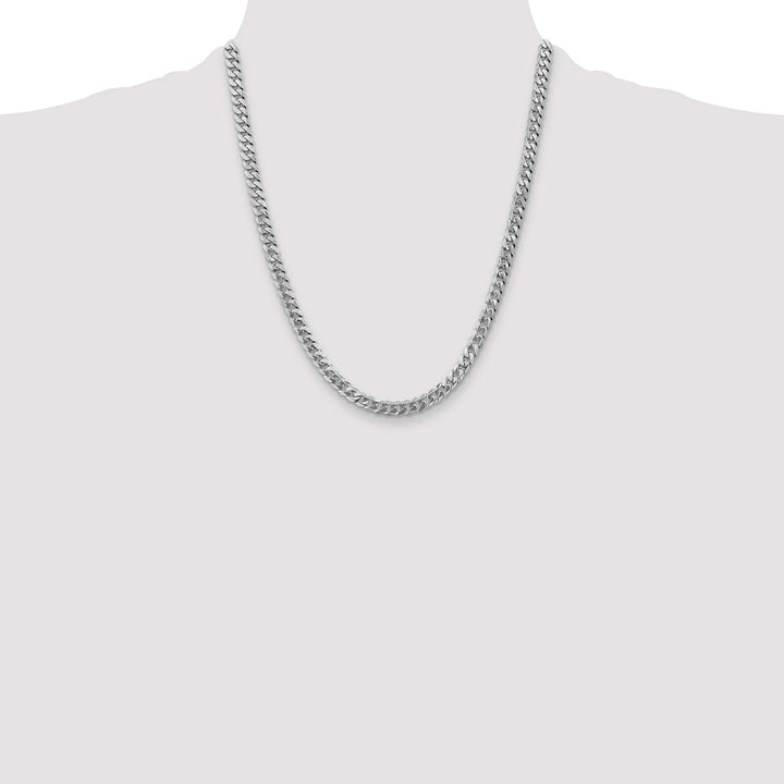 10K White Gold 5.75mm Flat Beveled Curb Chain