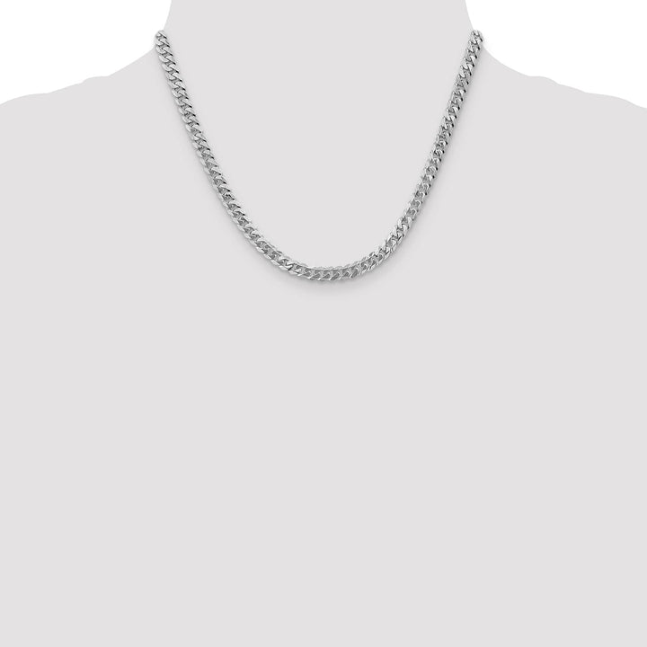 10K White Gold 5.75mm Flat Beveled Curb Chain