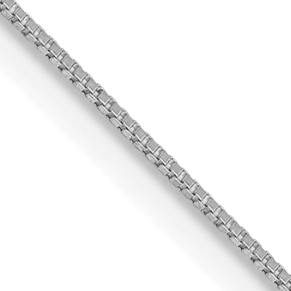 10K White Gold .5mm Box Chain 14 Inch