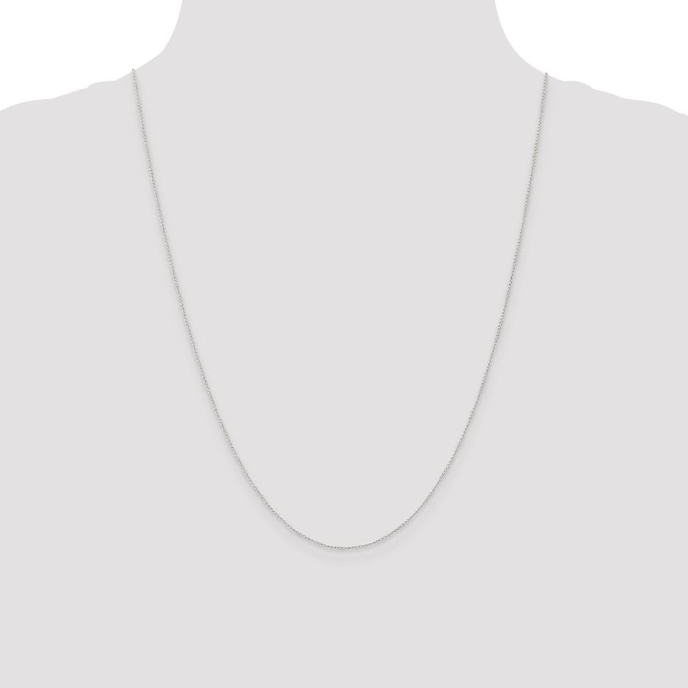 10K White Gold .5mm Carded Curb Chain Size 24