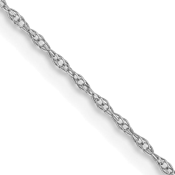 10K White Gold .6 mm Carded Cable Rope Chain 13 Inch