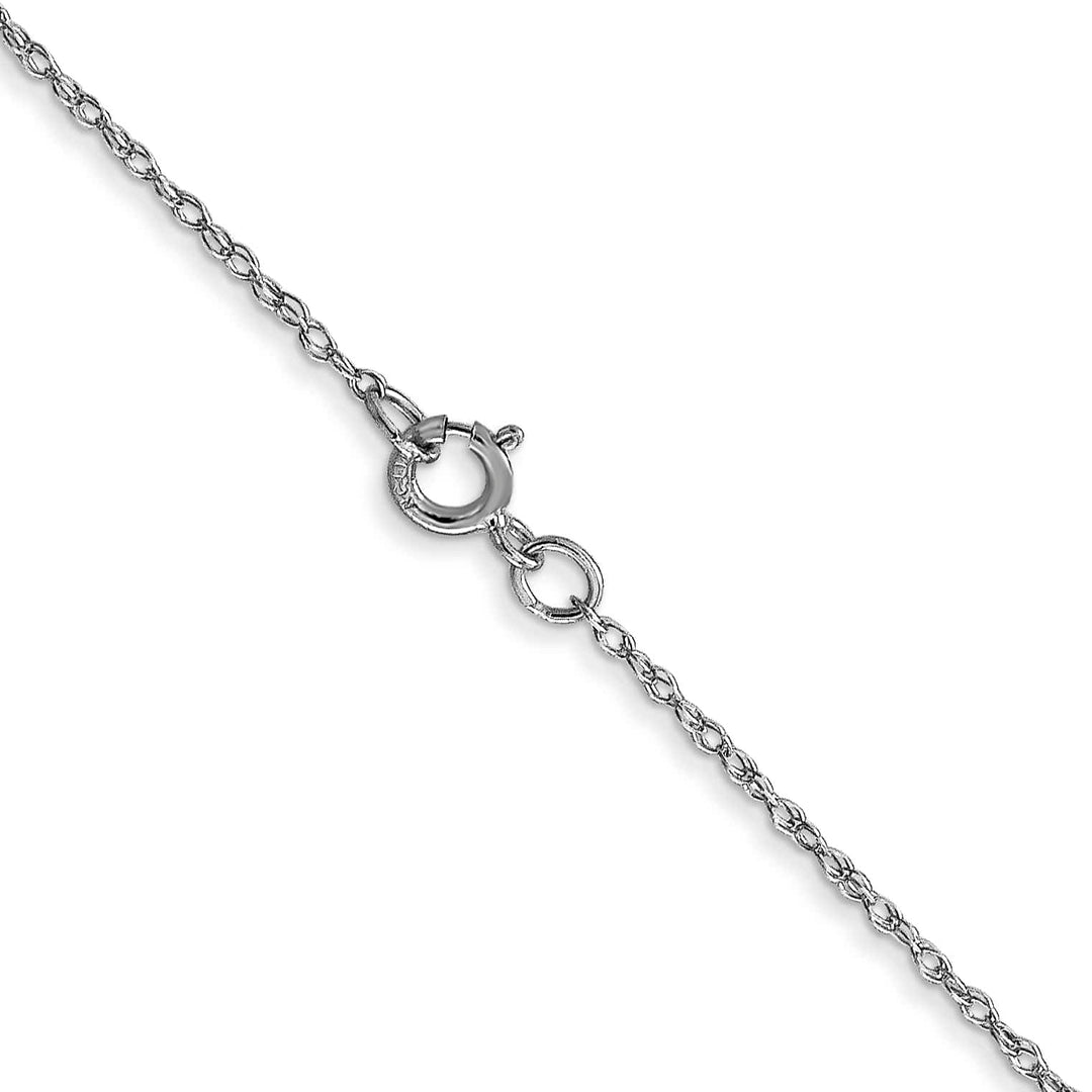 10K White Gold .6 mm Carded Cable Rope Chain 13 Inch