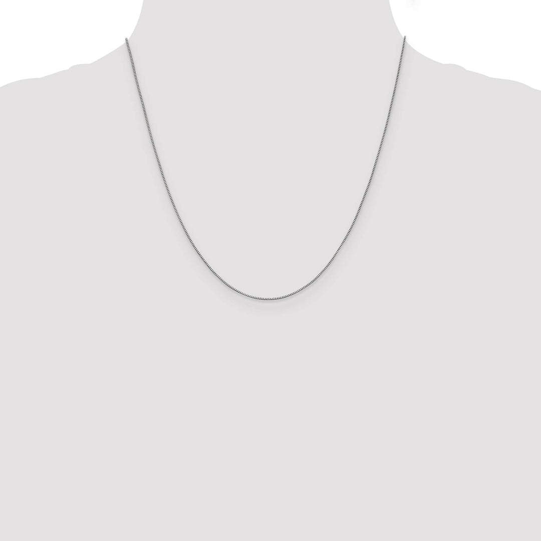 10K White Gold .7mm Box with Lobster Clasp Chain