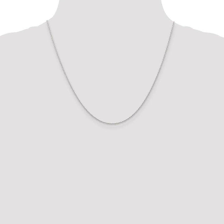 10K White Gold .7mm Carded Cable Rope Chain Size 20