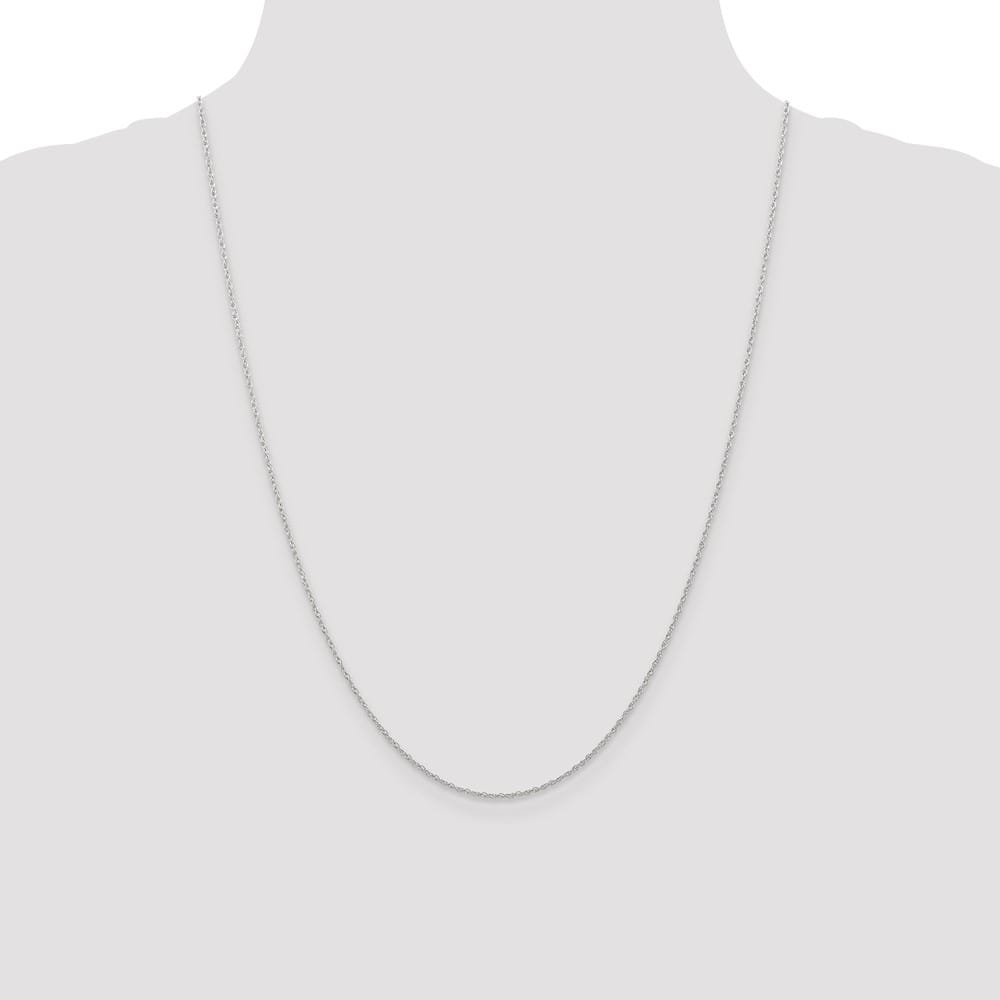 10K White Gold .7mm Carded Cable Rope Chain Size 24