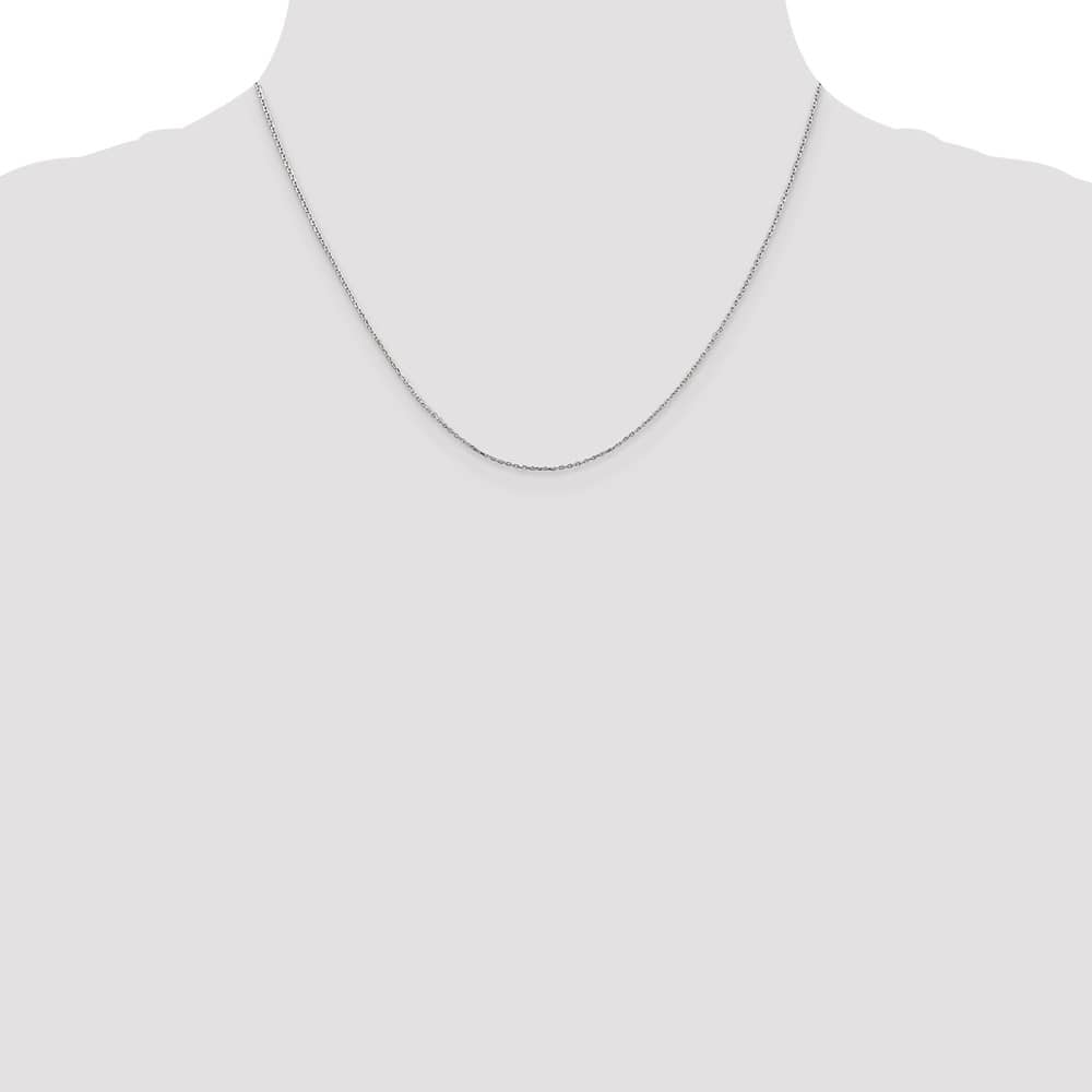 10K White Gold .8mm D.C. Cable with Lobster Clasp Chain Size 20