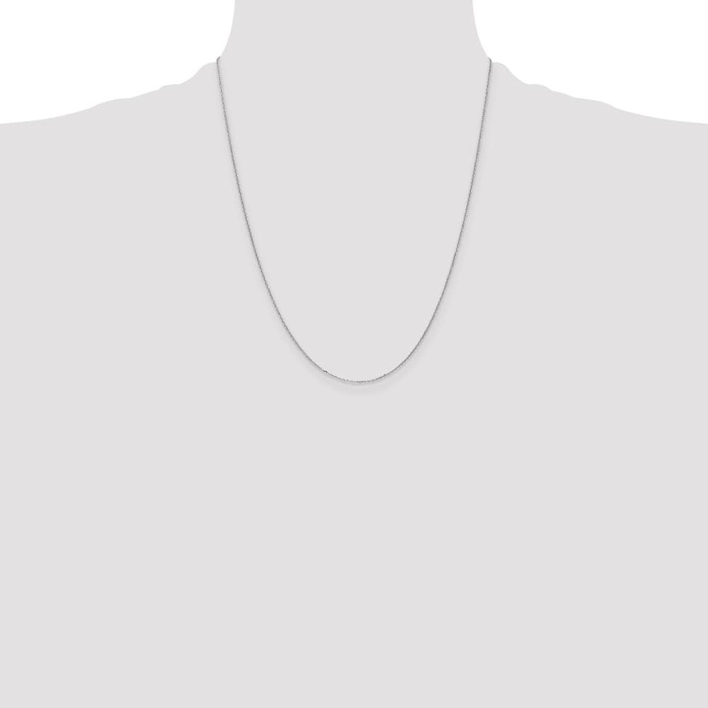 10K White Gold .8mm D.C. Cable with Lobster Clasp Chain Size 22