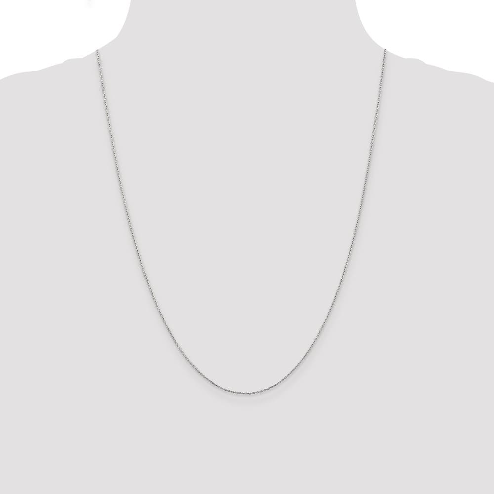 10K White Gold .8mm D.C. Cable with Lobster Clasp Chain Size 24