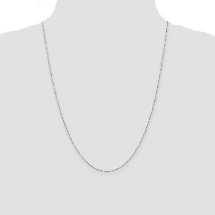 10K White Gold .8mm D.C. Cable with Lobster Clasp Chain Size 24