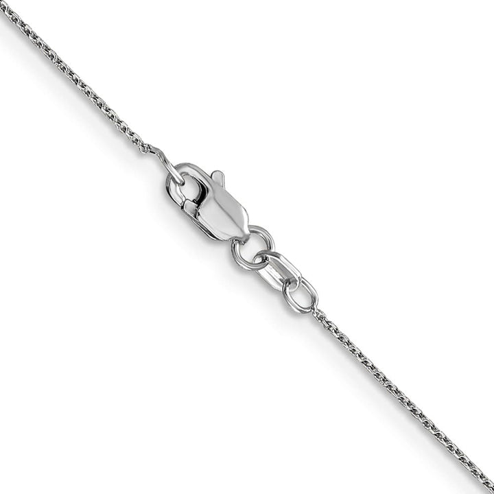 10K White Gold .8mm D.C. Round Open Link Cable Chain