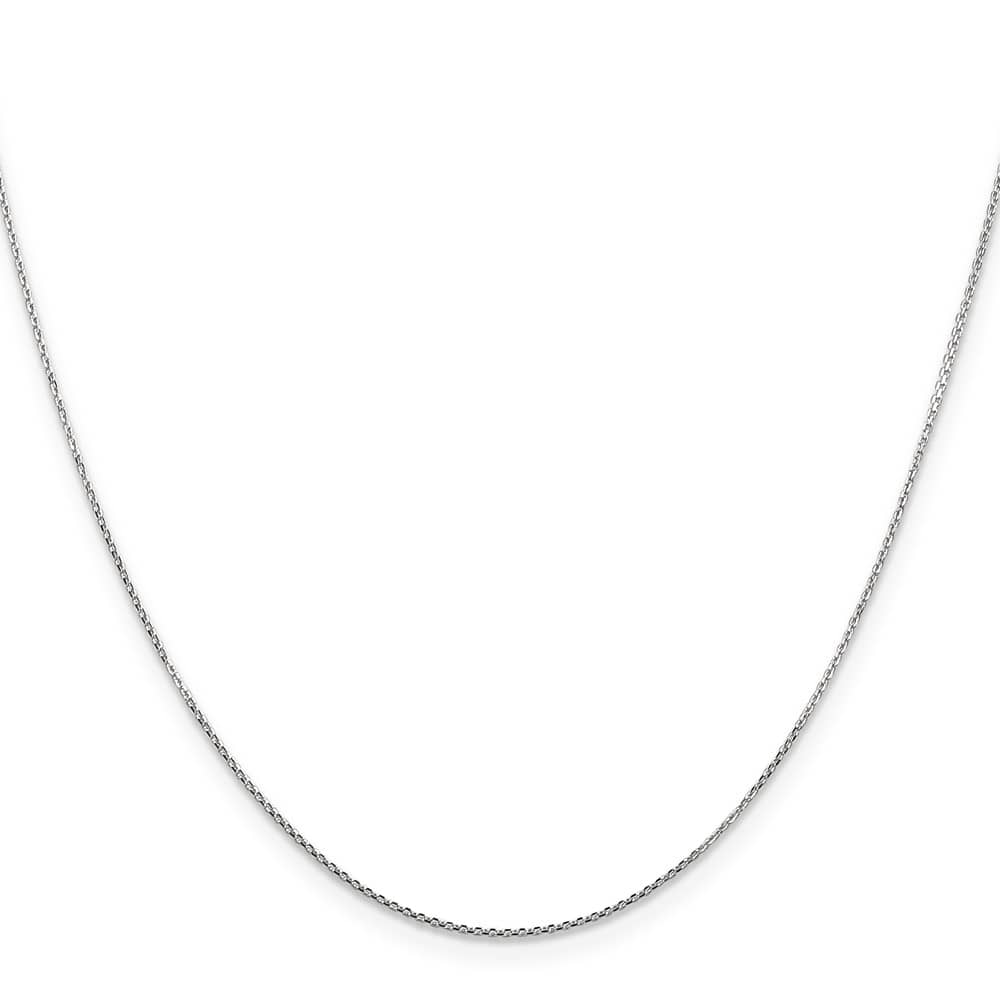 10K White Gold .8mm D.C. Round Open Link Cable Chain