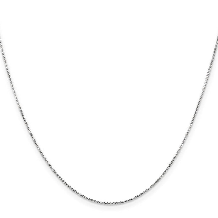 10K White Gold .8mm D.C. Round Open Link Cable Chain