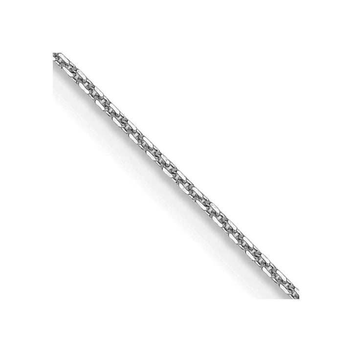 10K White Gold .8mm D.C. Round Open Link Cable Chain