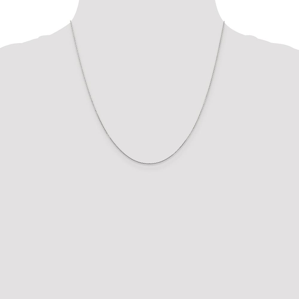 10K White Gold .8mm D.C. Round Open Link Cable Chain Size 20