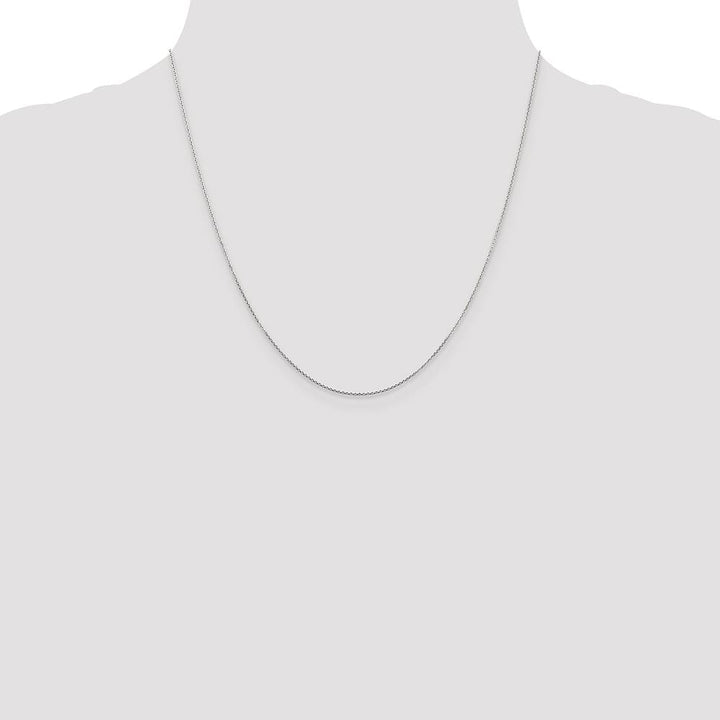 10K White Gold .8mm D.C. Round Open Link Cable Chain Size 20