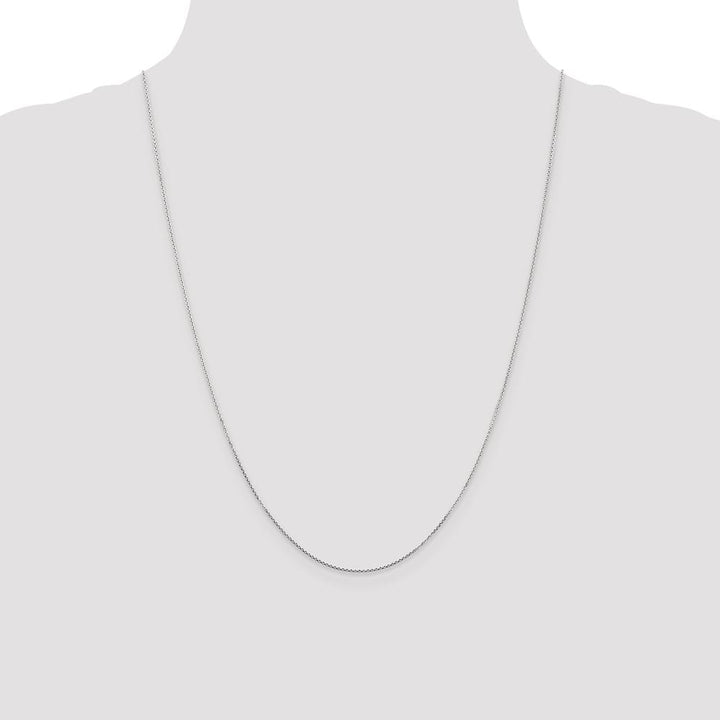 10K White Gold .8mm D.C. Round Open Link Cable Chain Size 24