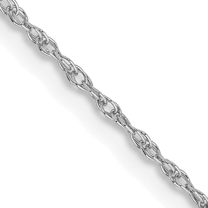 10K White Gold .8mm Lite-Baby Rope Chain 14 Inch