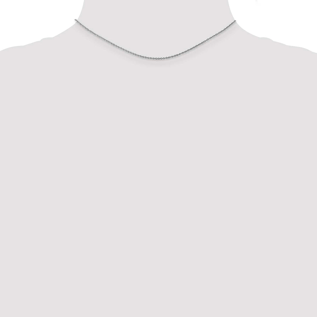 10K White Gold .8mm Lite-Baby Rope Chain 14 Inch