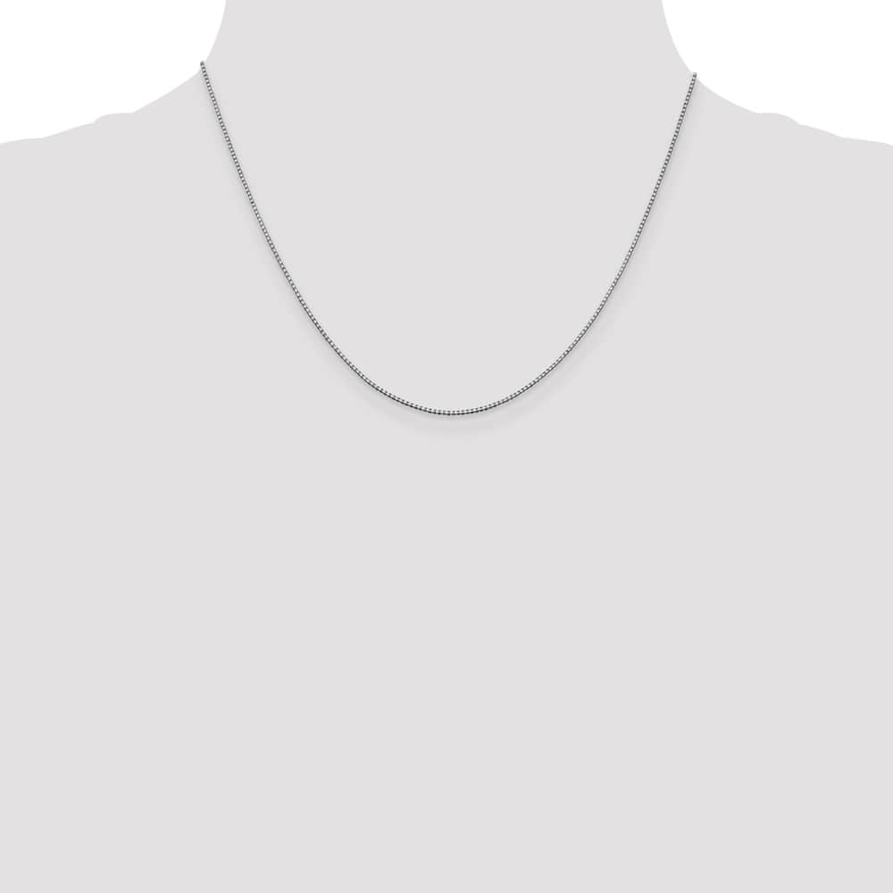 10K White Gold .95mm Box Chain Size 18