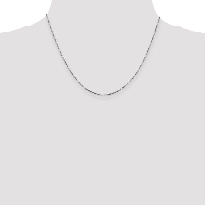 10K White Gold .95mm Box Chain Size 18