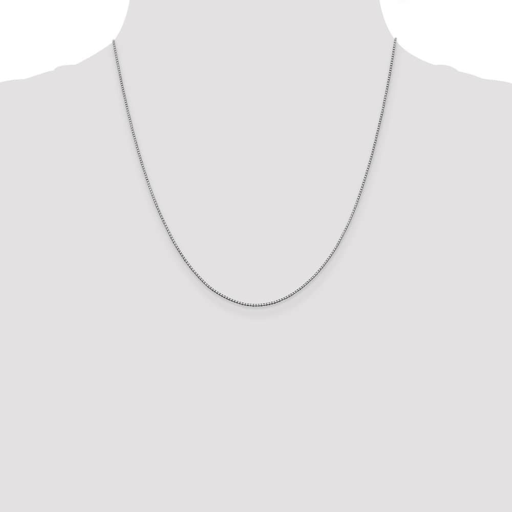10K White Gold .95mm Box Chain Size 20