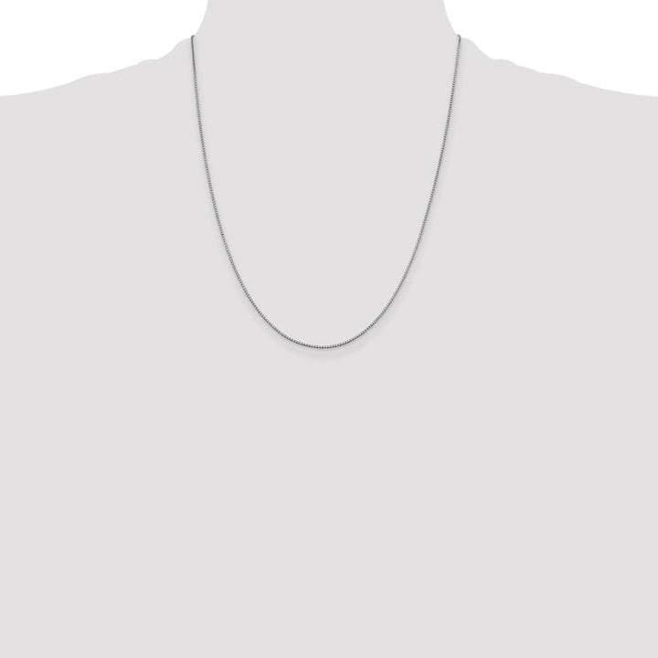 10K White Gold .95mm Box Chain Size 22