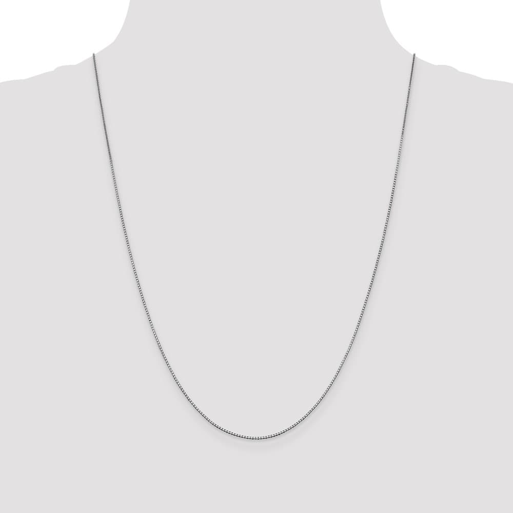 10K White Gold .95mm Box Chain Size 24