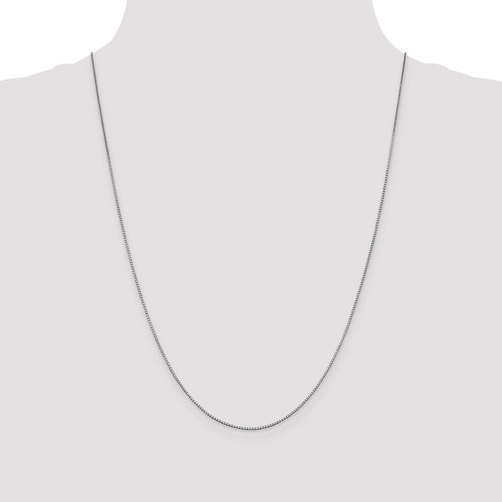 10K White Gold .95mm Box Chain Size 24