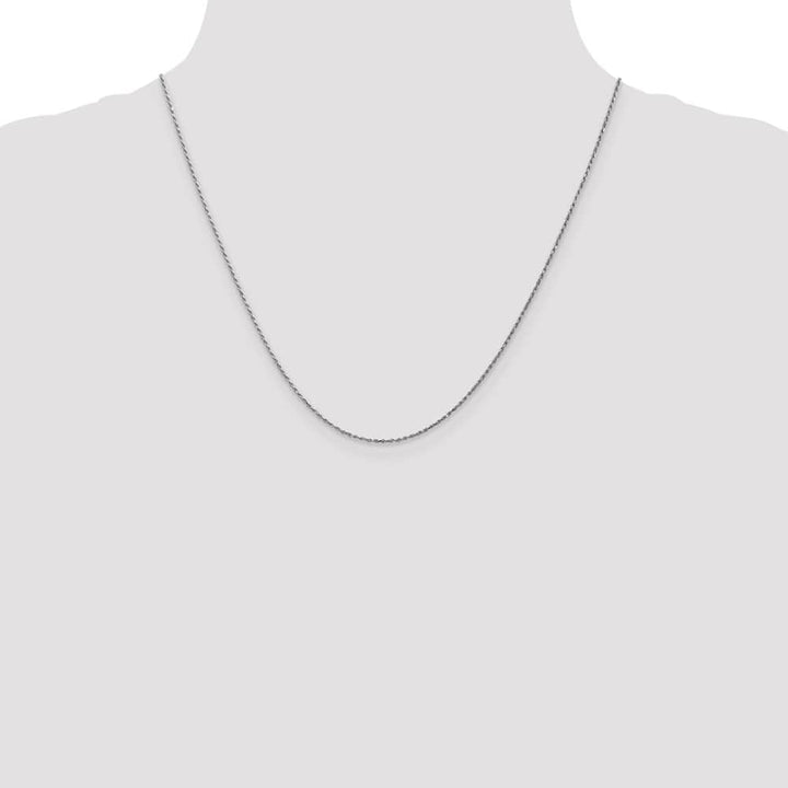 10K White Gold .95mm Carded Cable Rope Chain
