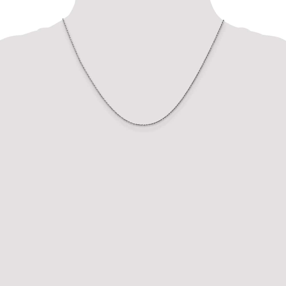 10K White Gold .95mm Carded Cable Rope Chain Size 18