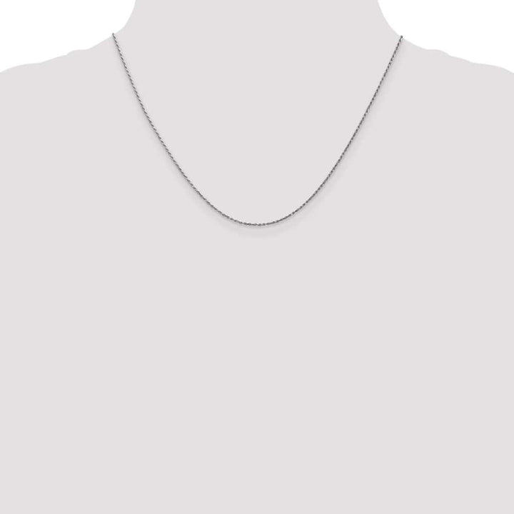 10K White Gold .95mm Carded Cable Rope Chain Size 18