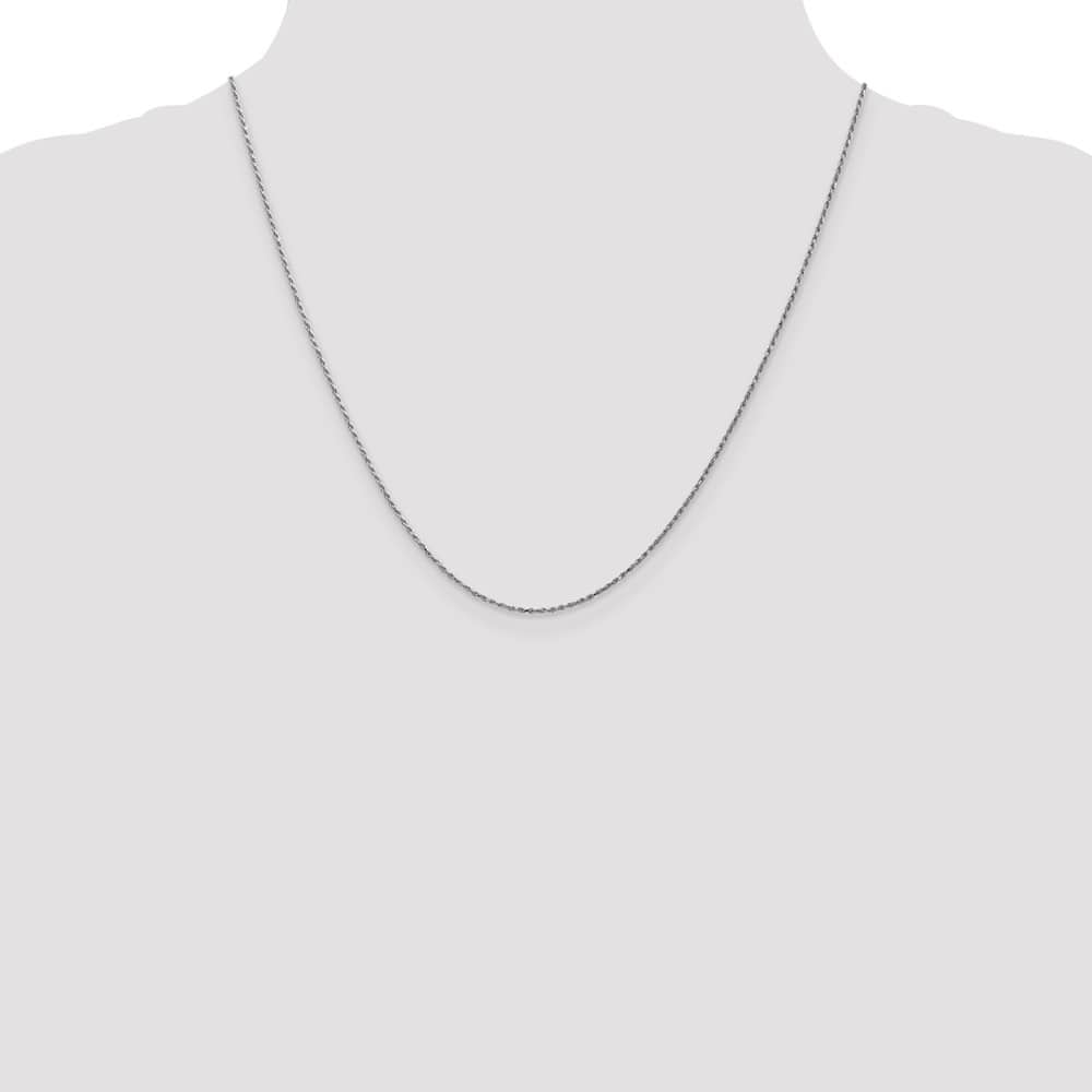 10K White Gold .95mm Carded Cable Rope Chain Size 20