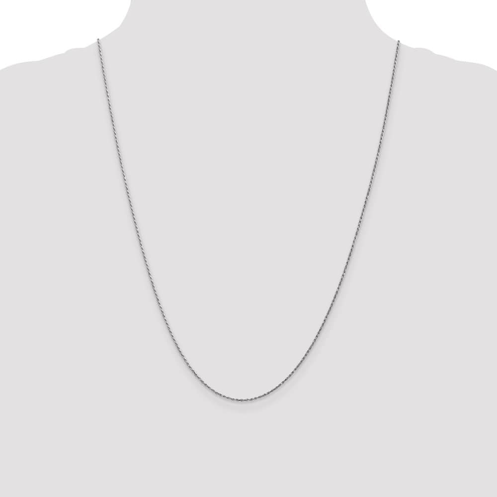 10K White Gold .95mm Carded Cable Rope Chain Size 24