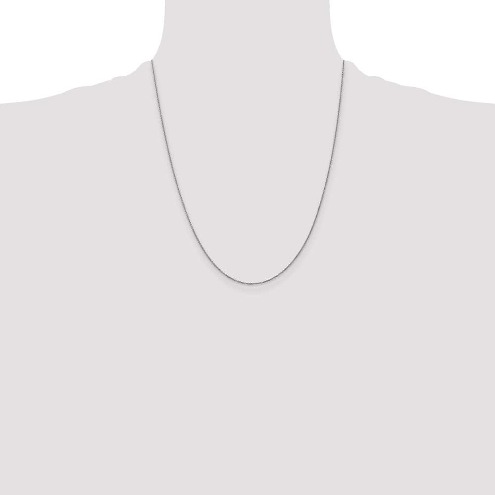 10K White Gold .9mm Cable Chain Size 22