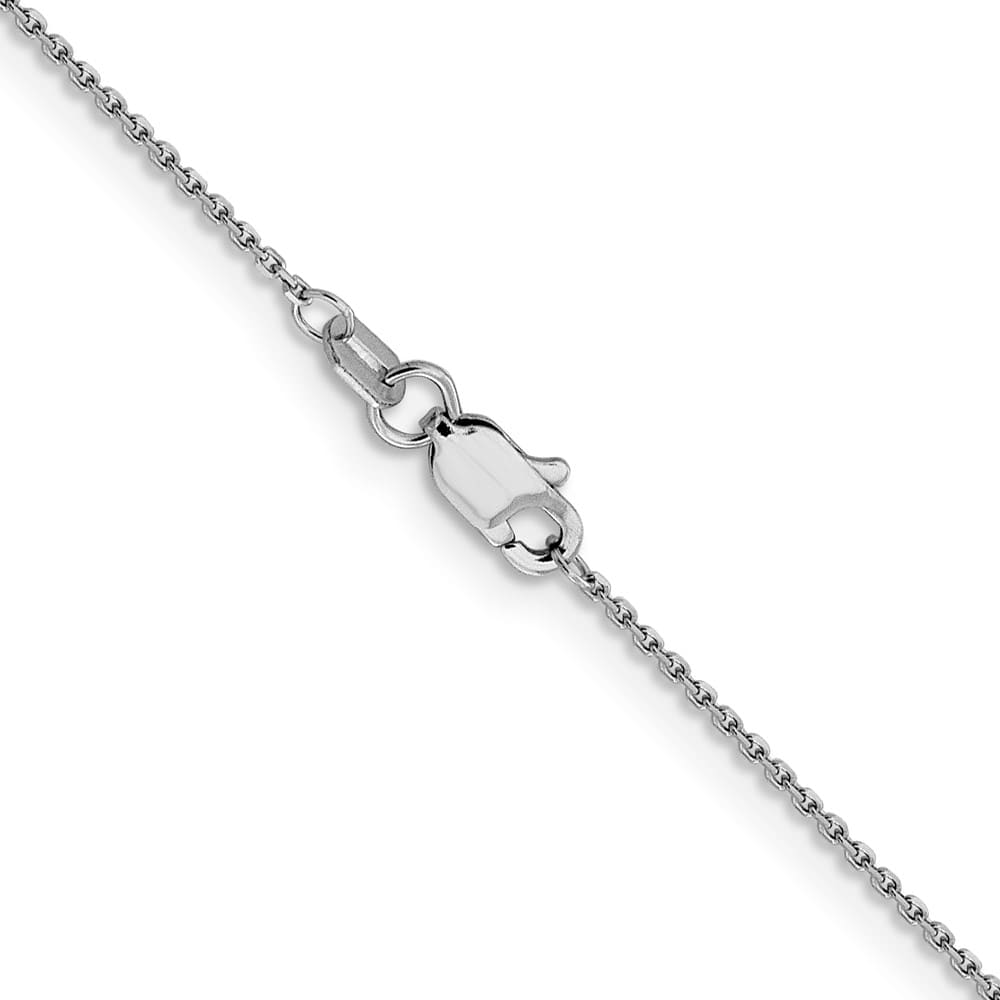 10K White Gold .9mm D.C. Round Open Link Cable Chain