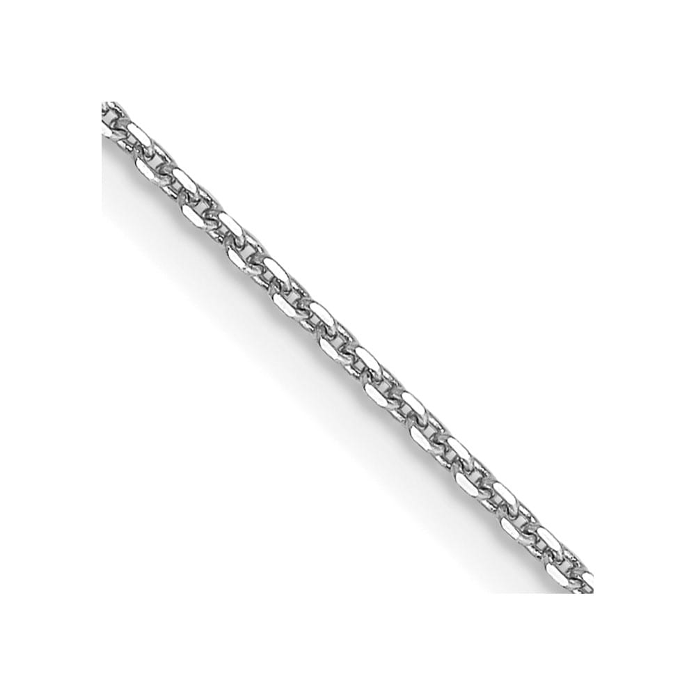 10K White Gold .9mm D.C. Round Open Link Cable Chain