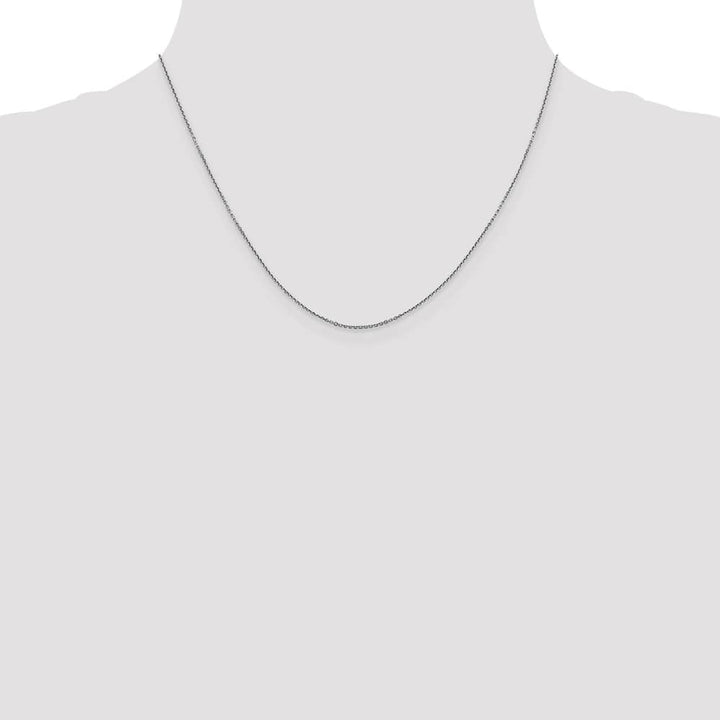 10K White Gold .9mm D.C. Round Open Link Cable Chain Size 18