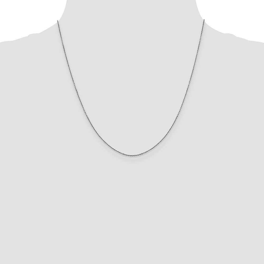 10K White Gold .9mm D.C. Round Open Link Cable Chain Size 20