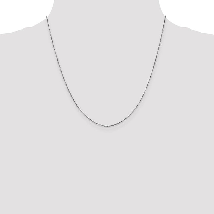 10K White Gold .9mm D.C. Round Open Link Cable Chain Size 20