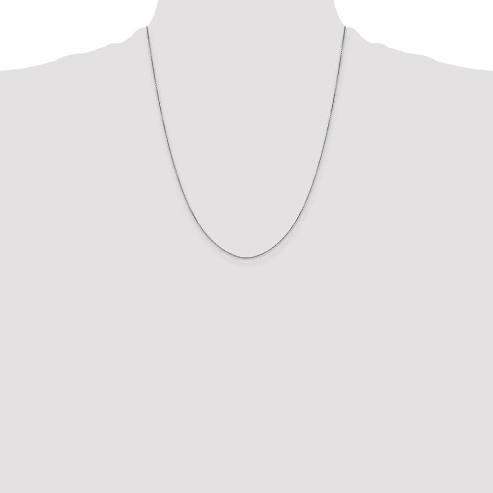 10K White Gold .9mm D.C. Round Open Link Cable Chain Size 22