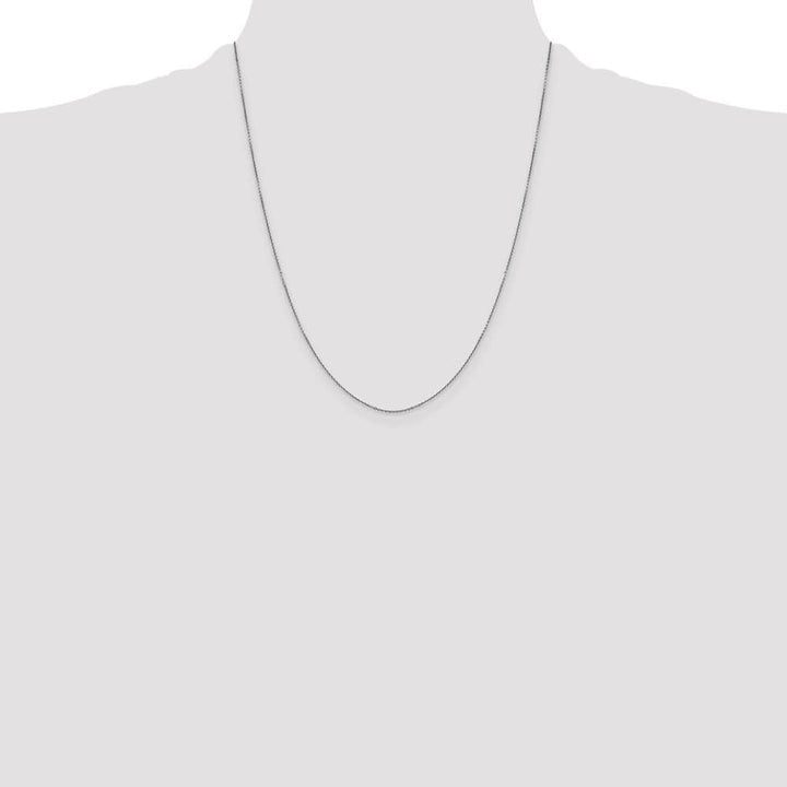10K White Gold .9mm D.C. Round Open Link Cable Chain Size 22
