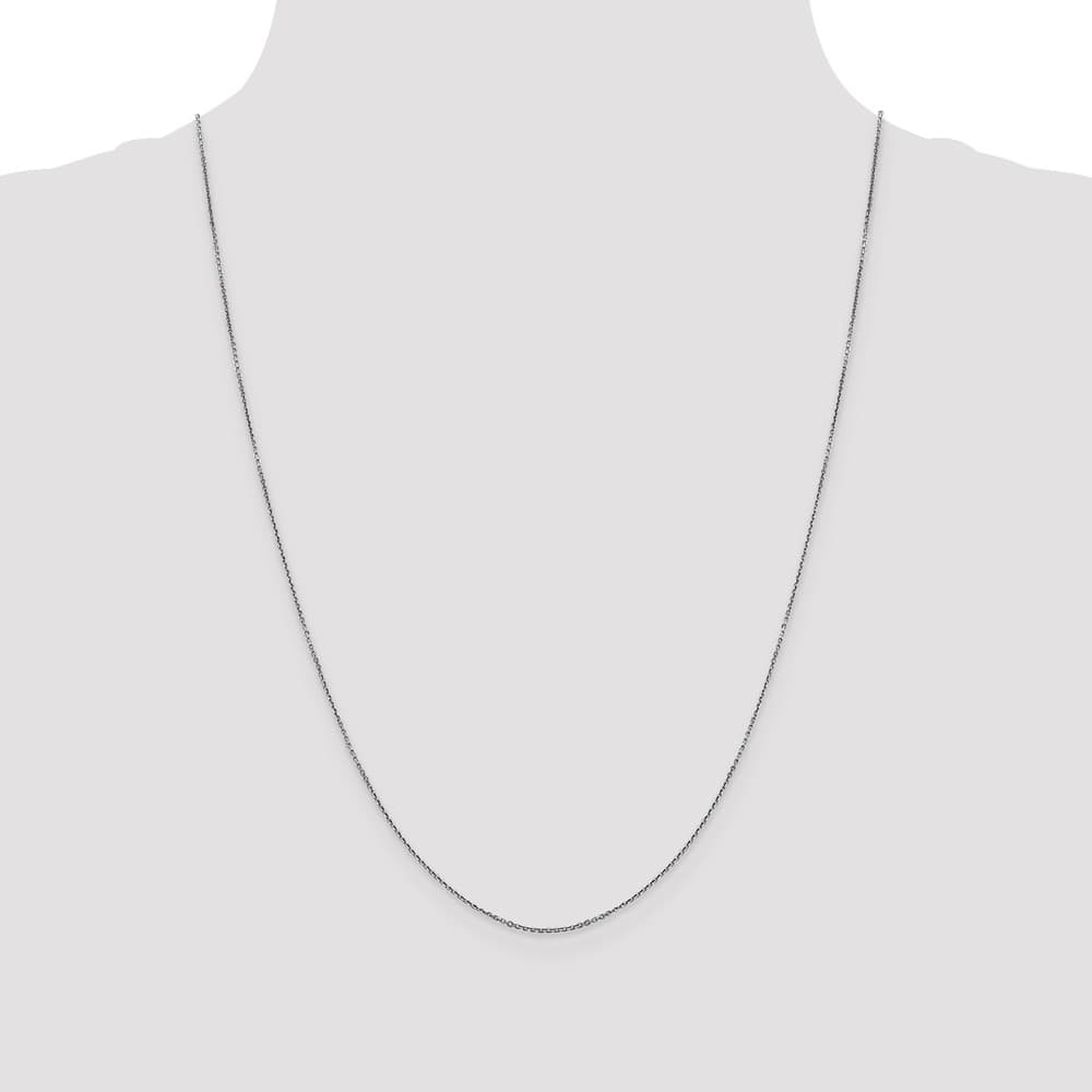10K White Gold .9mm D.C. Round Open Link Cable Chain Size 24