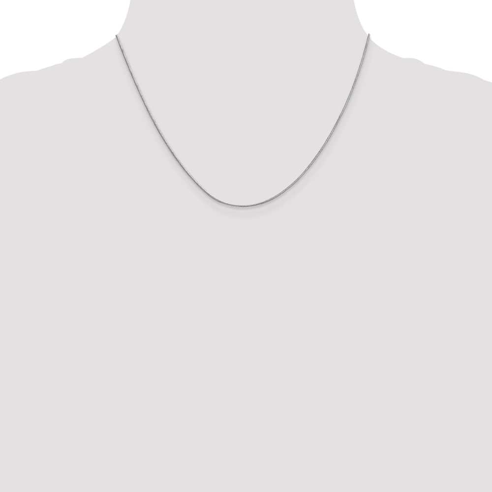 10K White Gold .9mm Round Snake Chain Size 18