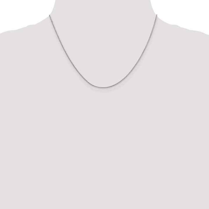 10K White Gold .9mm Round Snake Chain Size 18