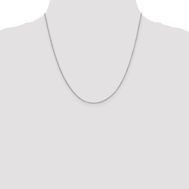 10K White Gold .9mm Round Snake Chain Size 20