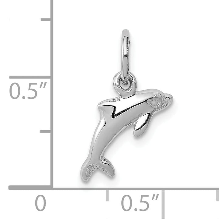 10K White Gold Dolphin Charm