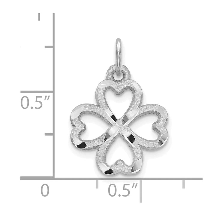 10K White Gold Extra Large 4-Leaf Clover Pendant