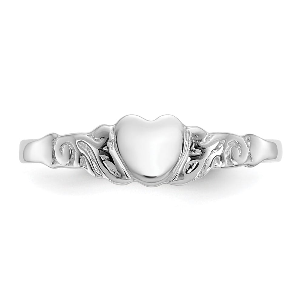 10k White Gold Heart Baby & Children's Ring