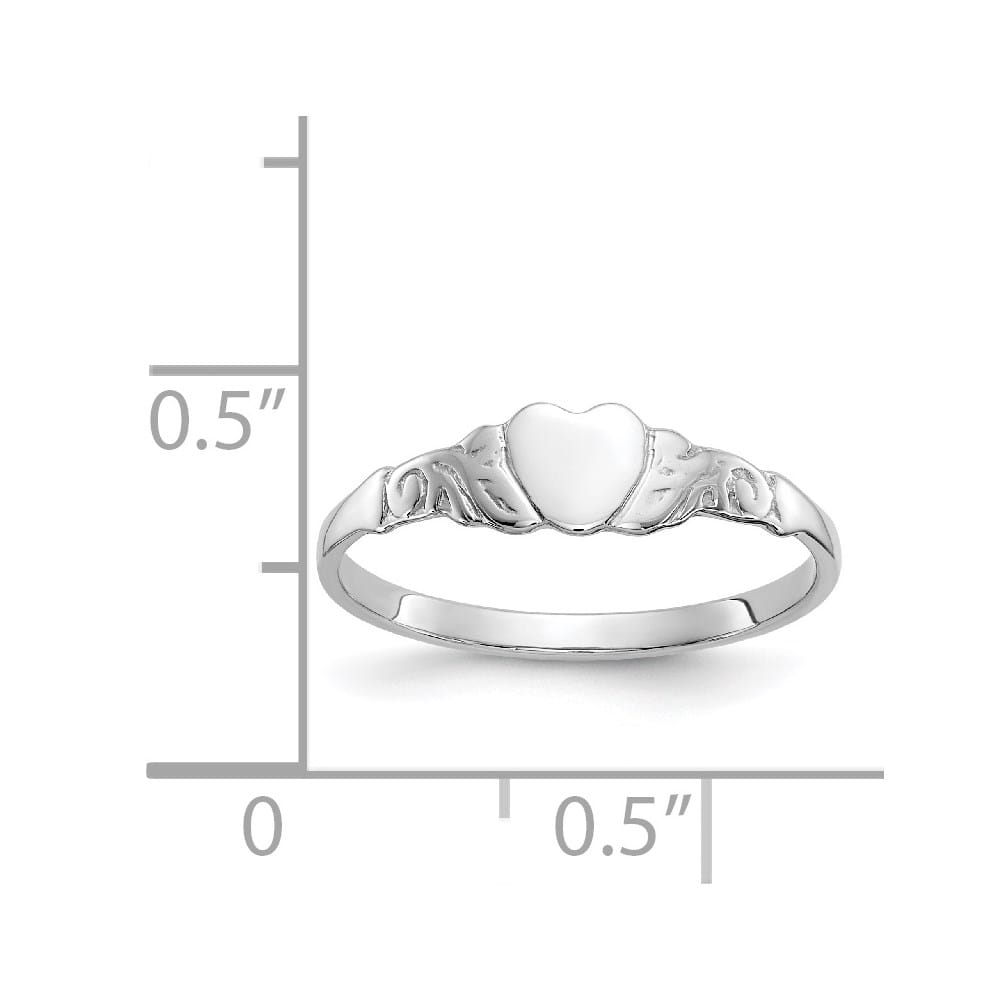 10k White Gold Heart Baby & Children's Ring