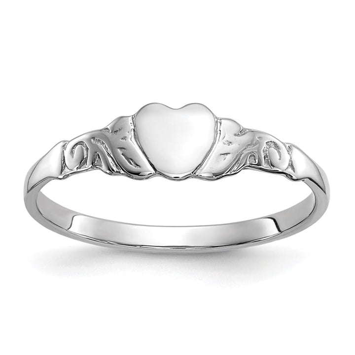 10k White Gold Heart Baby & Children's Ring